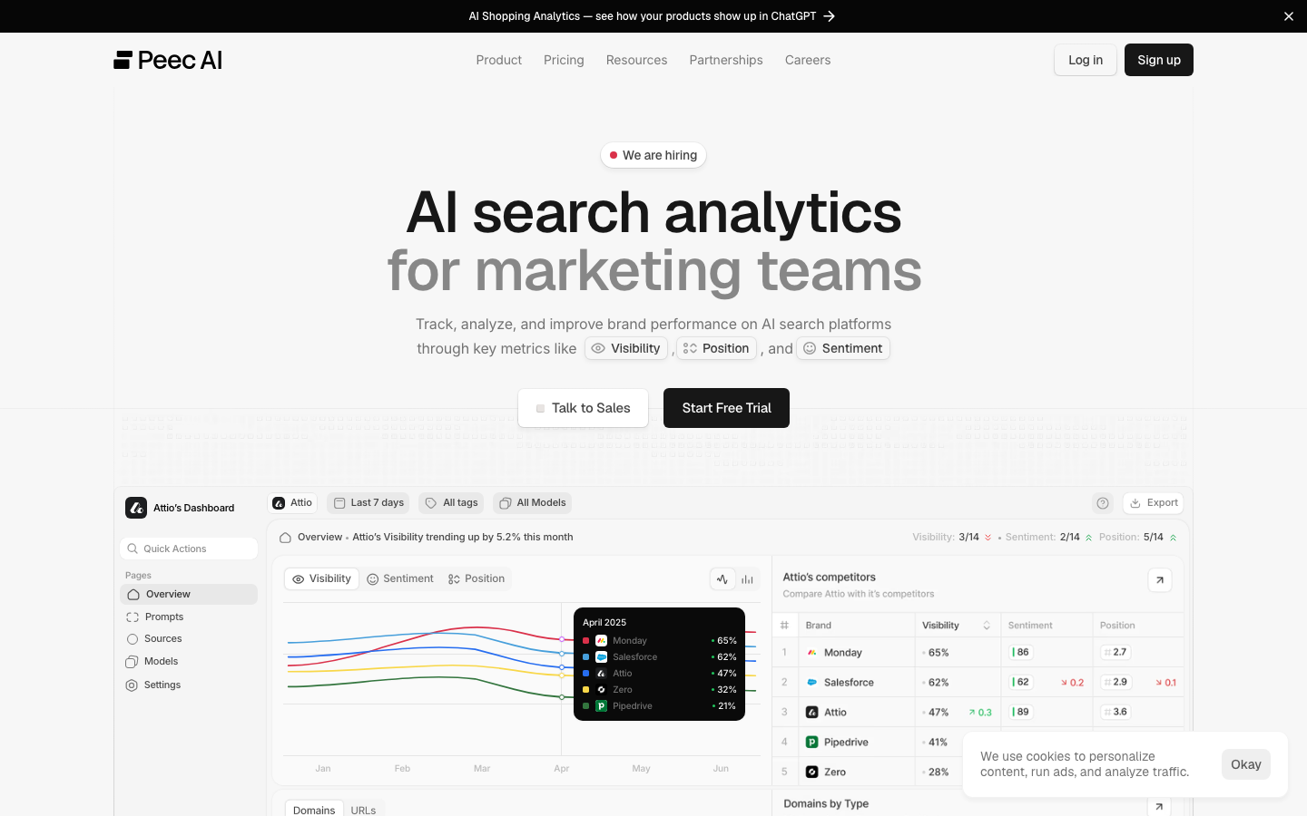 Peec AI の公式サイト